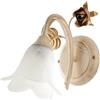 Be-Light Applique Classico Arte Povera 1 Luce Ferro Battuto Avorio e Oro Serie Cestino
