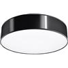 SOLLUX lighting Arena 45 Lampada Da Soffitto Rotonda, Design Minimalista E Moderno, Lampadina E27 (LED) Sostituibile, 1x60 W, Facile Da Pulire, In PVC, 45x45x11 cm, Nero