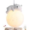 Generic Lampadario, Lampada a per camera da letto, Lampadario per camera da letto con animali da comodino, lampadario, lampade a bianco latte, lampada a 3D per la cameret