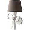 Bonetti Illumina Applique Classico Provenzale Bianco Shabby Con Paralumi Tortora 1 Luce Lucy