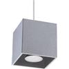 SOLLUX lighting Quad 1 Lampada a sospensione | Design moderno con paralume rettangolare | In alluminio con lampadina GU10 sostituibile, 1 x 40 W | Grigio, 10 x 10 x 110 cm