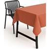 texpot - Tovaglia da giardino, effetto lino, antimacchia, non necessita di stiratura (Terracotta, 160 x 260 cm ovale)