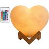 Generic Lampada a forma di cuore a 16 colori, lampada LED d'atmosfera, lanterna luminosa con supporto e telecomando, illuminazione LED ricaricabile tramite USB, per San, asilo, soggiorno