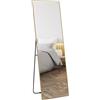 HOMCOM Specchio rettangolare a tutto tondo, 50 x 160 cm, specchio su piedistallo, a parete o a pocé contro la parete, per camera da letto, soggiorno e guardaroba, oro