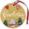Corredino Neonato Pallina di Natale Personalizzata con Nome Carlotta, Decorazione Natalizia 100% Italiana, colore oro da 8 cm (oro, Carlotta)