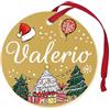 Corredino Neonato Pallina di Natale Personalizzata con Nome Valerio, Decorazione Natalizia 100% Italiana, colore oro da 8 cm (oro, Valerio)