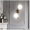 Partenopea Applique vintage in metallo e ampolla in vetro eleganza retrò design classico con porta lampadine G9 per illuminare la parete di casa, bar, ristorante (2 Palle Luce fredda 6500K)