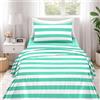 Ruggeri Set Lenzuola Completo Letto Singolo, Microfibra, Righe Verdi