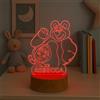 Generico ampada in Plexiglass con Base Nera per Bambini con immagine di Masha e di Orso e Nome Personalizzato Decor Night Light LED Luce Camera 7 Colori