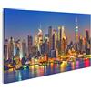 islandburner Quadri moderni Vista di Manhattan di notte, New York, Stati Uniti d'America Stampa su tela - Quadro x poltrone salotto cucina mobili ufficio casa - fotografica formato XXL DYV