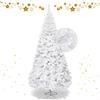 GYMAX Albero di Natale Artificiale 150 cm, 350 Rami Folti in PVC, Base in Metallo di 35 cm, Divisibile da Trasporto e Montaggio Facile, Albero Natalizio Ideale per Casa/Ufficio/Negozio, Bianco