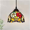 XINYASEE Tiffany Lampada a sospensione, Vintage Deco Vetro lampadari,E27 Plafoniera regolabile in altezza,Lampadario Tiffany per Sospensione Soggiorno Cucina Camera da letto Loft Cafe Balcone (E)
