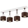 alfalux Lampada A Sospensione 4 Luci Lampada Da Soffitto LED Lampadario In Legno E Metallo Compatibile Con E27 Per Soggiorno Camera Da Letto Cucina BR60x7WE