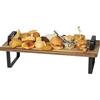 SEPERCASA Vassoio Legno Acacia con Supporti in Metallo - Alzata per Buffet, Aperitivo, Colazione - Accessori Casa, Idee Regalo Originali, Vassoio da Portata Elegante 48x20x16cm