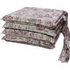 HABITA 33 HOME Cuscini Sedie Cucina Set da 4 o 6, Cuscini per Sedie Quadrati, 40x40 cm, Coprisedia con Laccetti, Copri Sedia da Cucina Sfoderabili, toile de jouy, Made in Italy (4 Beige Landscape)