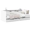 Festnight Struttura Letto con Cassetti, Divano Letto Singolo in Legno Multistrato Bianco 90x200 cm