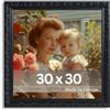 Victor Rubens Cornice portafoto, 30 x 30 cm, nero, con telaio 30 x 20 mm, con vero vetro, stile barocco vintage, quadrata