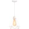 iDEGU Lampada a Sospensione Industriale 20cm Lampadario a Sospensione Vintage Metallo Gabbia in Stile Geometrica Illuminazione E27 Plafoniera per Cucina Sala da Pranzo Camera (Bianco, 1 Luce)