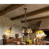 Mondocreazioni Lampadario a 3 luci in ferro battuto e ceramica siciliana realizzato e decorato artigianalmente coll. limoni