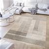 TAPISO Crystal Tappeto Pelo Corto Lucido Effetto 3D Design Moderno Motivo Astratto Geometrico Linee Simmetriche Grigio Scuro Bianco Beige Soggiorno Camera Oeko-Tex 250 x 350 cm