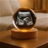 HDLOVE Regalo Personalizzato For Futuri Genitori, Sfera Di Cristallo Personalizzata Con Ecografia Del Bambino Con Luce Notturna, Regalo For Baby Shower, Festa Della Mamma, Foto 3D Incisa Su Cristallo(6cm .3