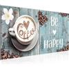 Runa Art Quadri Moderni Caffè Cucina 1 Pezzo L'immagine Tela Non Tessuta Soggiorno Corridoio Be Happy Blu 020712c