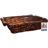 Sicignano Casalinghi Ingrosso Casalinghi Sicignano Cesto in Vimini Decorativo, per Regalo, Festività, Pasqua, Natale, con Accessori Opzionali per Confezione (Noce, cm.36x27x10h - Rettangolare)