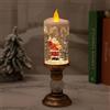 Julyue Candele di Natale a LED con Piedistallo, Candele Impermeabili Ricaricabili Tramite USB, Candela a Colonna Alimentata a Batteria Candele Senza Fiamma a LED per Decorazioni di Nozze Domestiche per(A)