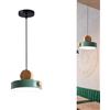Chao Zan Lampadari Lampada a sospensione a LED rotonda a 3 colori Paralume in metallo Plafoniera moderna a soffitto 12W Lampadario regolabile legno Per Interno Camera da letto Soggiorno corridoio (verde)