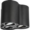 EDO Faretto da Soffitto a Superficie Rotondo Nero SKAND 3 Orientabile - Plafoniera Moderna in Alluminio con Attacco GU10 - Triplo Spot da Soffitto per Soggiorno, Cucina, Corridoio, Ufficio