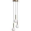 LEDKIA LIGHTING Lampada a Sospensione Metallo e Vetro Tri Oto Oro E27