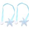 Hemobllo Calamite Tende Magnetiche a Forma di Stella Marina Blu, Set da 2 Pezzi Fissaggio Magnetico e Facile Conservazione, per Soggiorno e Bagno