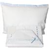 Ruoccohome Lenzuolino Carrozzino Culla Neonato Set 3Pz. da Ricamare tela Aida Regalo Bimbi Coordinato Completo 100% Puro Cotone Celeste | Made in Italy