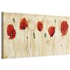Cuadros B&D XXL - Quadro Fiori Papavero 135x45 cm 1 Pezzo - Stampa su Tela Strutturata Grande - Quadri Moderni Soggiorno Grandi - Stampe da Parete Murale Arte Moderno - Beige b-C-0120-b-a