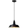 LEDSone Lampada a sospensione da soffitto in stile vintage retrò, stile rustico industriale, colore nero, 36 cm