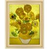 ConKrea QUADRO SU TELA CANVAS INTELAIATO - CON CORNICE - Another vase of sunflowers - Vaso di Girasoli per Van Gogh - 30x40cm - Stile Contemporaneo Legno Naturale - (cod.2699)