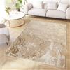 TAPISO Crystal Tappeto Pelo Corto Lucido Effetto 3D Design Moderno Motivo Astratto Sfumato Effetto Marmo tonalità Grigio Chiaro Beige Oro Soggiorno Sala Camera Oeko-Tex 140 x 200 cm