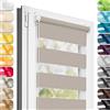 Estika Tenda a rullo giorno e notte senza forare - 60 x 220 cm - Grigio marrone - per interni, tessuto a doppio strato, semi-trasparente, fissaggio a morsetto (Klemmfix), protezione solare