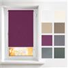 Estika Tenda a rullo senza forare - 125 x 150 cm - Viola - per interni, per finestre, tessuto semi-trasparente, protezione solare