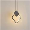 LIGKIN Lampadari a Sospensione LED Moderno 11W Quadrato Creativa Plafoniera in Alluminio LED Lampada da Soffitto per Cucina Soggiorno Camera da letto, Nero