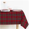 INTRECCI Tovaglia di Natale Rettangolare Tessuto Tinto Filo Lurex Tartan Prodotta In Italia, Tovaglia Natalizia Made In Italy, Fantasia Scozzese Disponibile in più Colori e Misure (Rosso, Runner 45x135 cm)