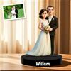 WERWAES Decorazione da Tavolo in Acrilico 2D Stile Cartone Animato - Personalizzabile con Foto e Testo, Idea Famiglia, Amici e Coppie