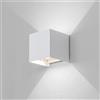 Planetitaly Lampada a parete Applique LED da Esterno 12W LED Lampada da Parete in Alluminio, IP65 Impermeabile - Ideale per Decorazioni Esterno e interno (Bianco, Luce Fredda-6500K)