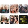 RKXGiftopia Sottobicchieri Personalizzati con Foto, Set di Sottobicchieri in Pelle PVC con Immagine e Testo, Regalo Personalizzato per Coppie, Famiglia e Amici, Tappetini per Bicchieri e Tazze, Quadrati, 6 Pezzi