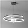 Chao Zan LED Lampadario Soggiorno a Sospensione 50cm, Lampada Moderno Lampadari Alluminio Anelli Design Illuminazione Anello con Paralume plafoniera Circolare da tavolo da pranzo Luci rotonde (D)