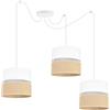 Light Home LH Light-Home Juta Lampadario a Sospensione - Lampade a Sospensione Ragno in Metallo con Paralume Moderno - E27-3-Luce 20 cm - Bianco Base e Juta e Bianco