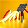 XUNATA Neon COB Flessibile 24V Solare/USB - IP68 Impermeabile 320 LED/m, 8 Modalità Striscia LED per Interni/Esterni Giardino (Giallo,0.5m)