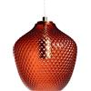 LEDKIA LIGHTING LEDKIA Lampada a Sospensione Metallo e Vetro Oradea Rosso | Design Moderno | Ideale per Soggiorno, Cucina, Camera | Attacco E27