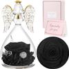 Sunia Rosa Eterna Regalo Donna, Rosa Stabilizzata Vera in Angel Cupola Regalo Mamma, Angelo Figurine di Vetro Regalo Nonna, Regalo Donna Compleanno, Regali Natale San Valentino Festa della Mamma