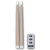 Star Trading Set di 2 candele a bastoncino LED FLAMME SLIM con telecomando, altezza 28,5 cm, diametro 2,1 cm, colore beige, batteria e funzione timer